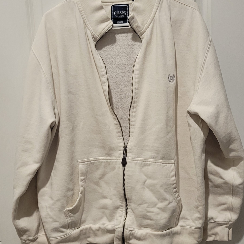 CHAPS Cream Zip-Up Hoodie